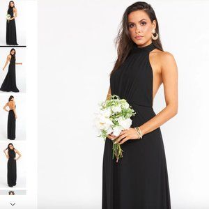 Collette Collar Dress in Medium (Black Sheen)